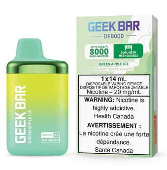 [gbv1210b] *EXCISED* Geek Bar DF8000 Disposable Vape 8000 Puff Green Apple Ice Box Of 5