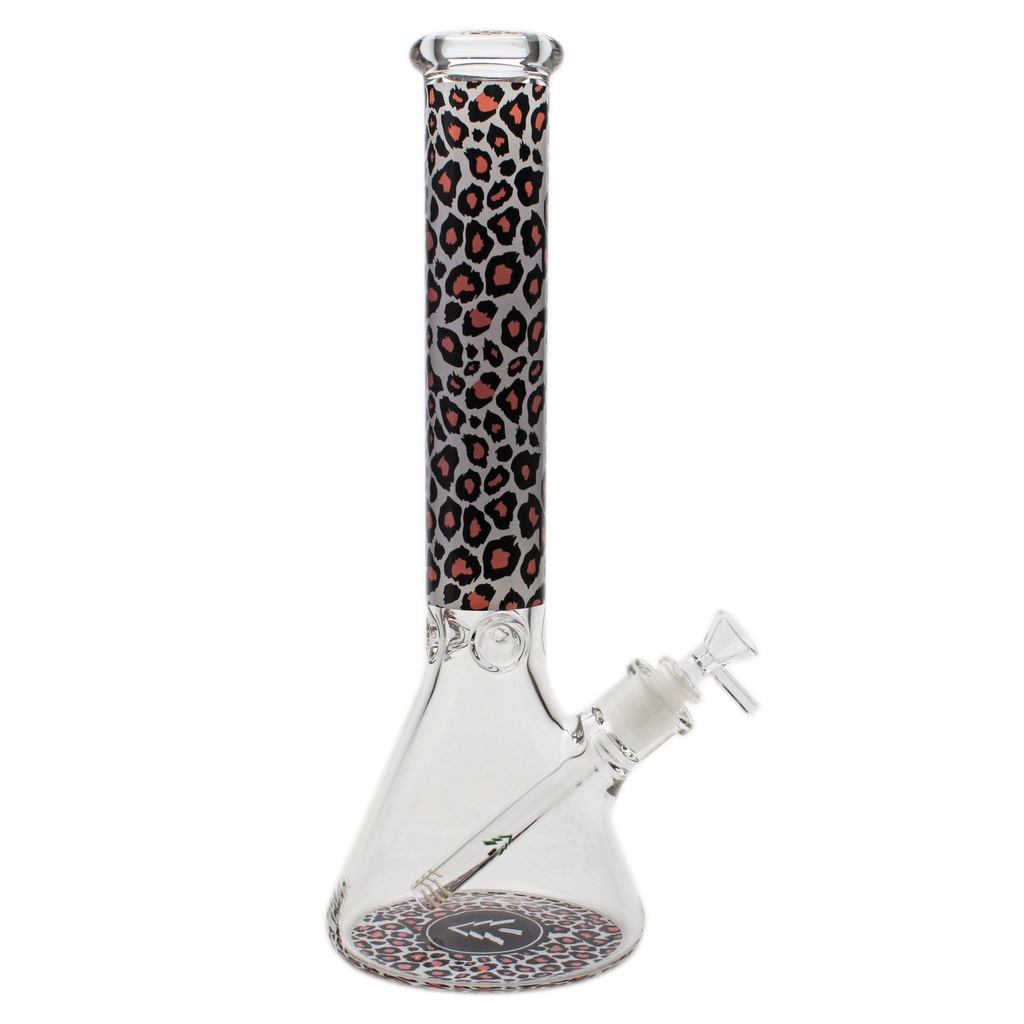 Glass Bong Tree Glass 15" 7mm Beaker Leopard Pattern