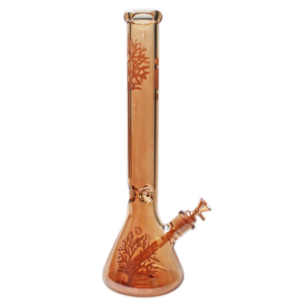 Glass Bong - 18" 7mm  Beaker Chrome Champagne