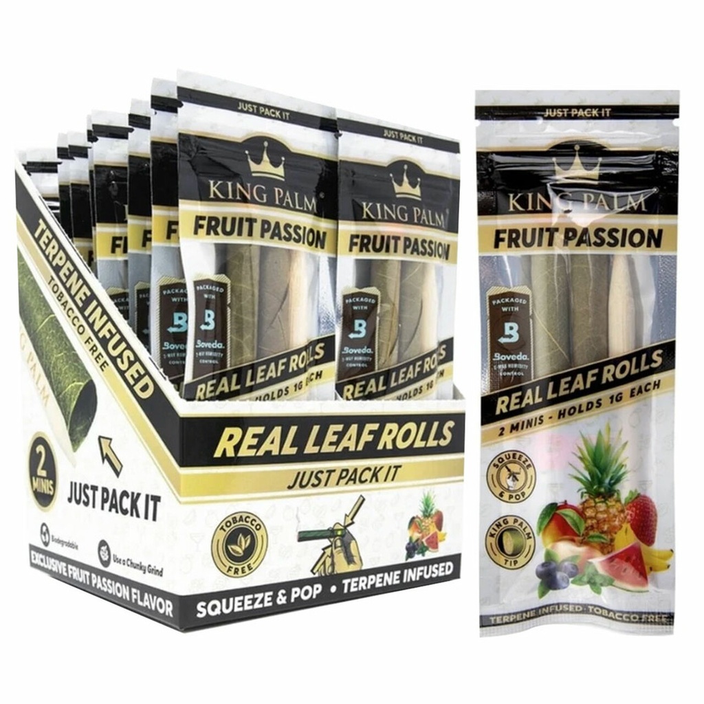 King Palm Mini Pre-Roll Pouch - Mini Fruit - 2 Per Pack - Box Of 20 