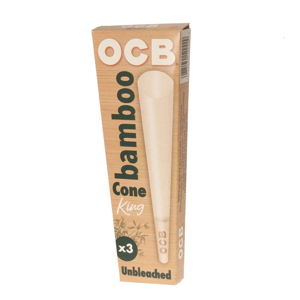 Rolling Papers OCB King Size Bamboo Pre-Rolled Cones - 3 Pack - Box of 32