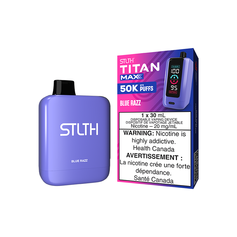 Federal *EXCISED* Disposable Vape STLTH Titan Max 50K Blue Razz Box of 4