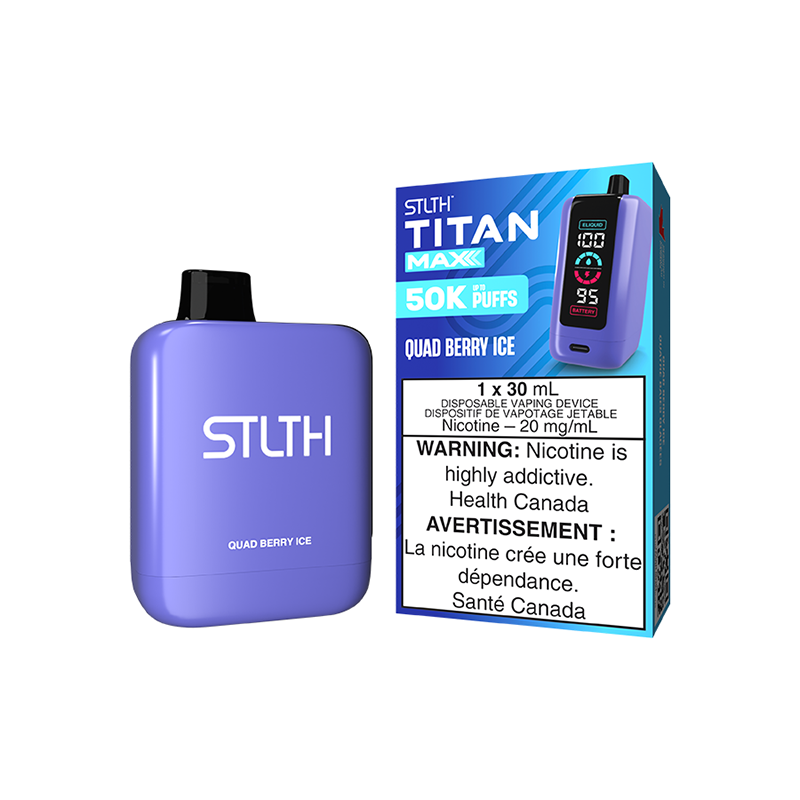 Ontario *EXCISED* Disposable Vape STLTH Titan Max 50K Quad Berry Ice Box of 4