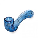 Glass Pipe Red Eye Glass Winter Wonderland  Sherlock  W/Ash Catcher  Mouthpiece 5.5"