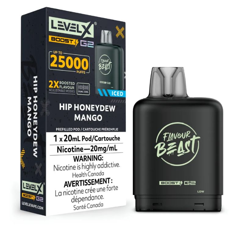 Federal *EXCISED* Nicotine Pod Flavour Beast Level X Boost G2 Hip Honeydew Mango Box of 6