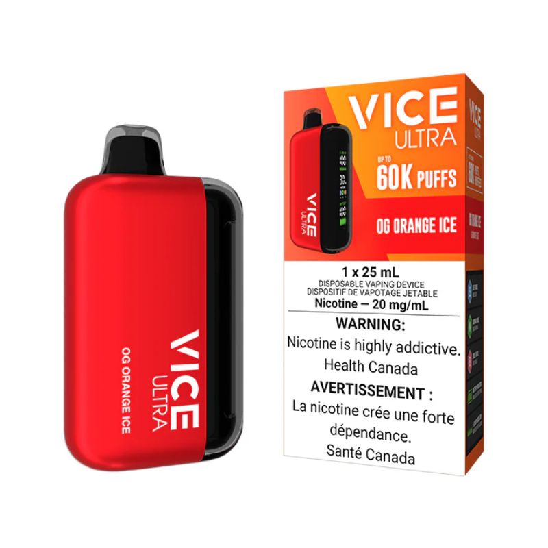 Federal *EXCISED* Disposable Vape Vice Ultra 60K Og Orange Ice Box of 4