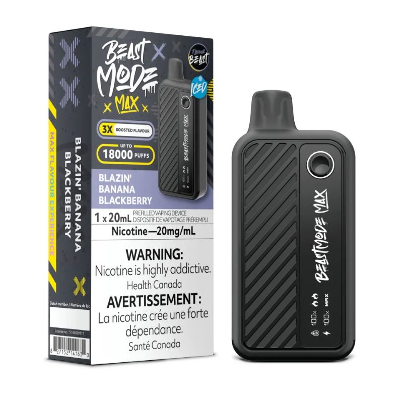 Alberta *EXCISED* Disposable Vape Flavour Beast Beast Mode Max Blazin' Banana Blackberry Box of 5