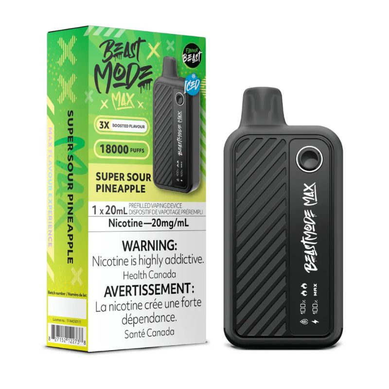 Alberta *EXCISED* Disposable Vape Flavour Beast Beast Mode Max Super Sour Pineapple Box of 5