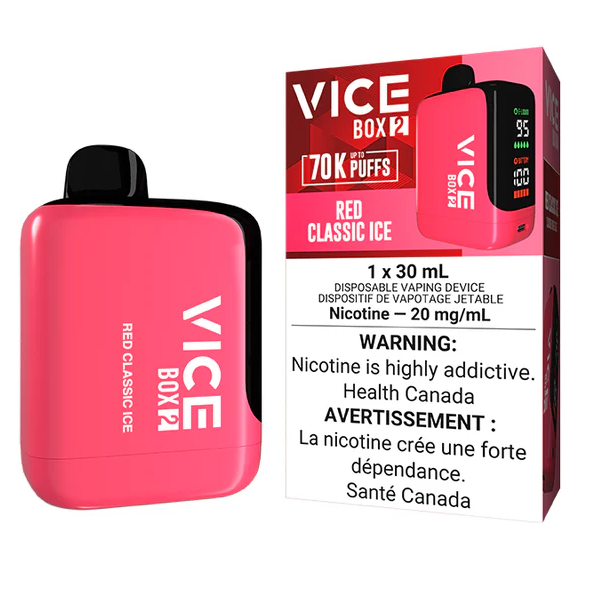 Alberta *EXCISED* Disposable Vape Vice Box 2 70K Red Classic Ice Box of 4