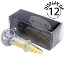 Glass Pipe Genuine Pipe Co 3" Fumed Corkscrew - Display/12