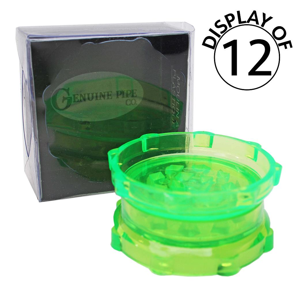 Acrylic Grinder Genuine Pipe Co 2" 2-Piece - Display/12