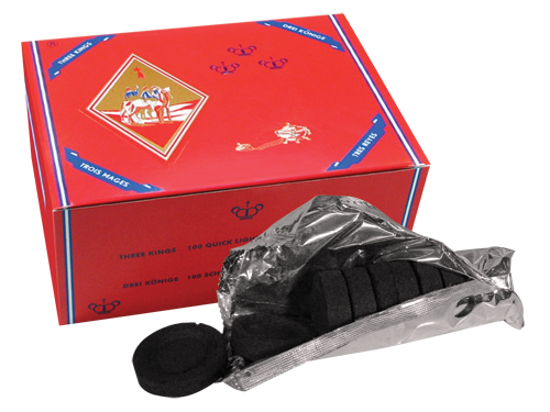 Hookah Accessories - Hookah Charcoals - Three Kings Small - Box/10