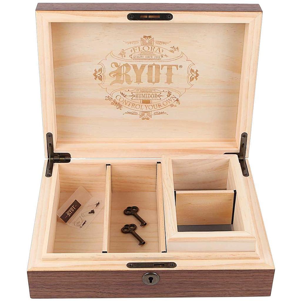 RYOT Humidor Combo Box in Walnut - 8x11 with 4x7 Screen Box