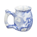 Ceramic Roast and Toast Mug Pipe Marble Blue