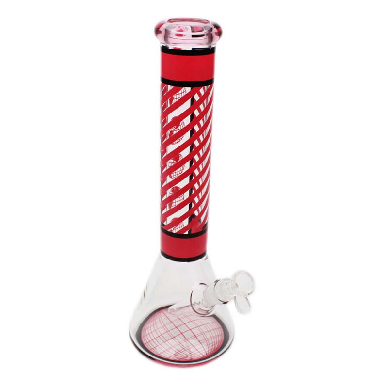 Glass Bong - 14" 7mm Global Stripes - Limited Time