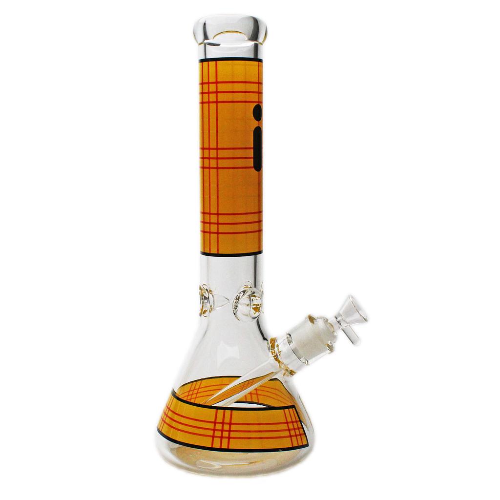 Glass Bong - 14" 7mm Beaker Plaid