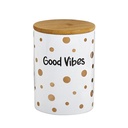 Deluxe Canister Stash Jar Gold Dots Good Vibes