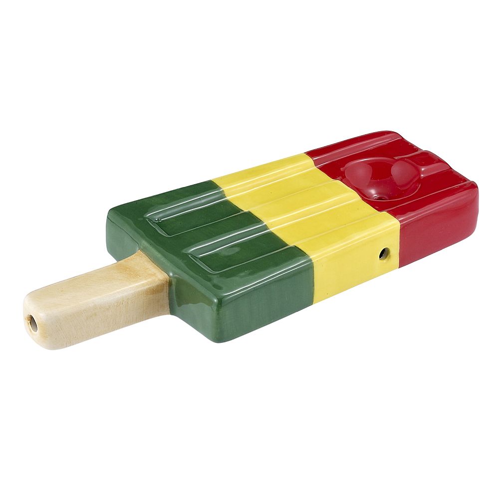 Ceramic Pipe Rasta Ice Pop Shaped