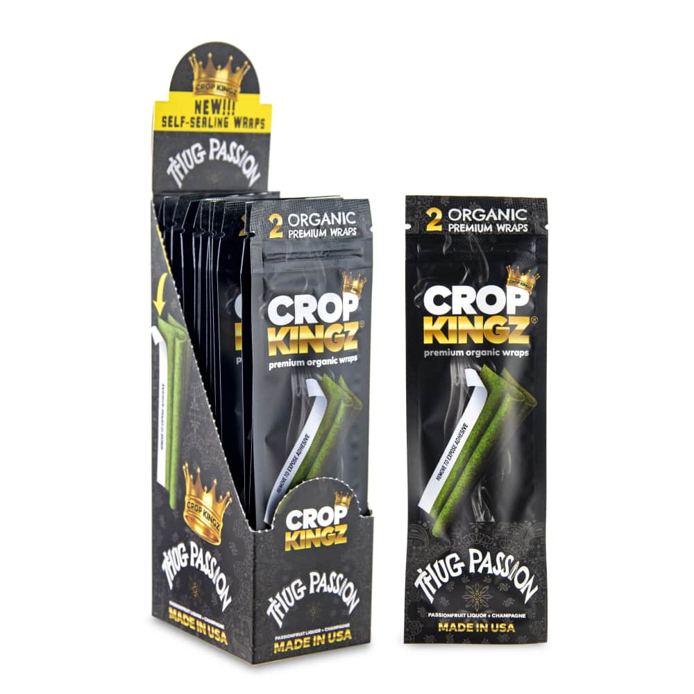 Hemp Wraps Crop Kingz 2pk Thug Passion Self Sealing Box of 15