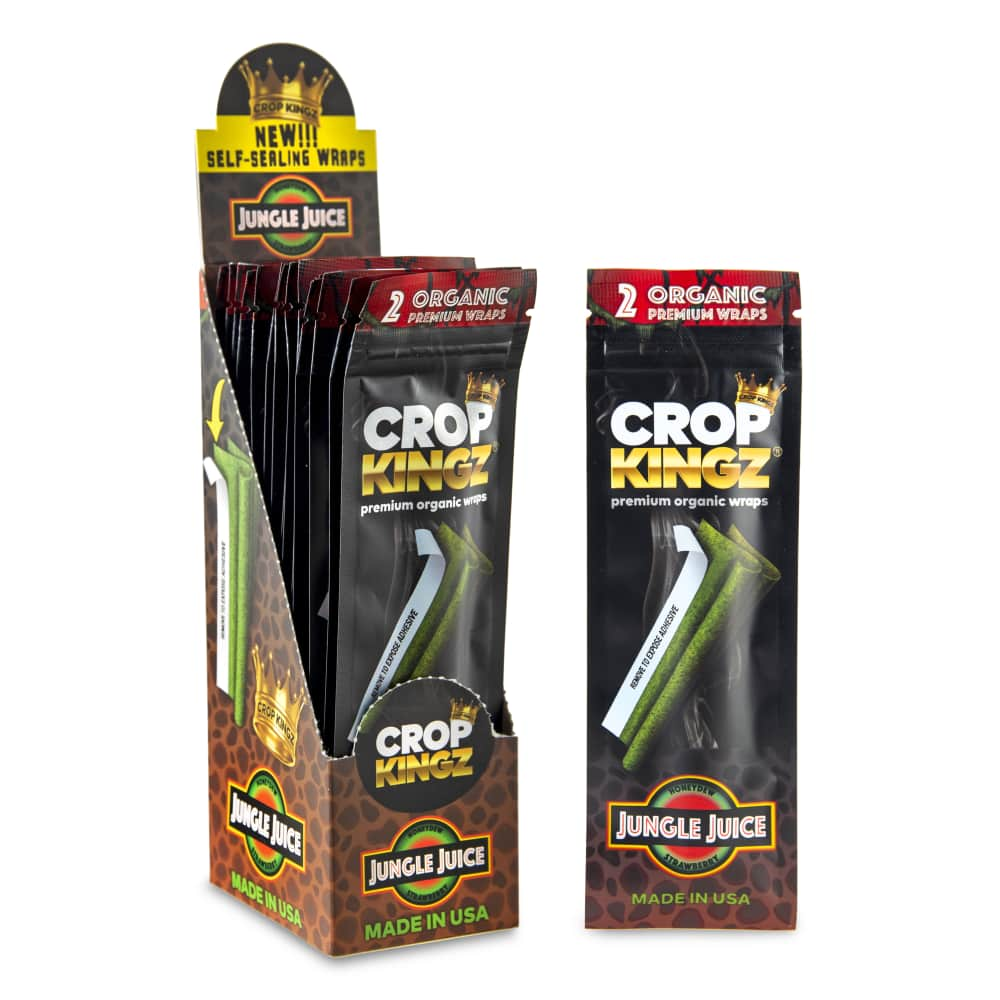 Hemp Wraps Crop Kingz 2pk Jungle Juice Self Sealing Box of 15