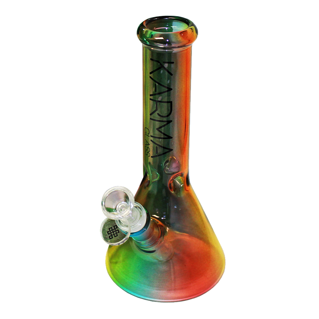 Glass Bong Karma 9" Beaker Toned Rasta