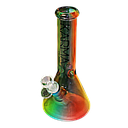 Glass Bong Karma 9" Beaker Toned Rasta