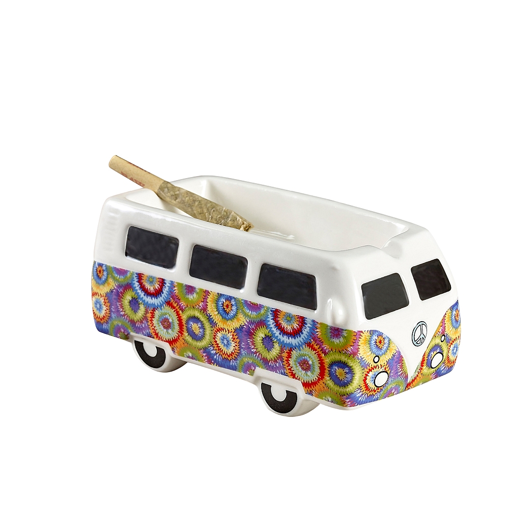 Ash Tray Ceramic Roast and Toast Bus Flower Burst