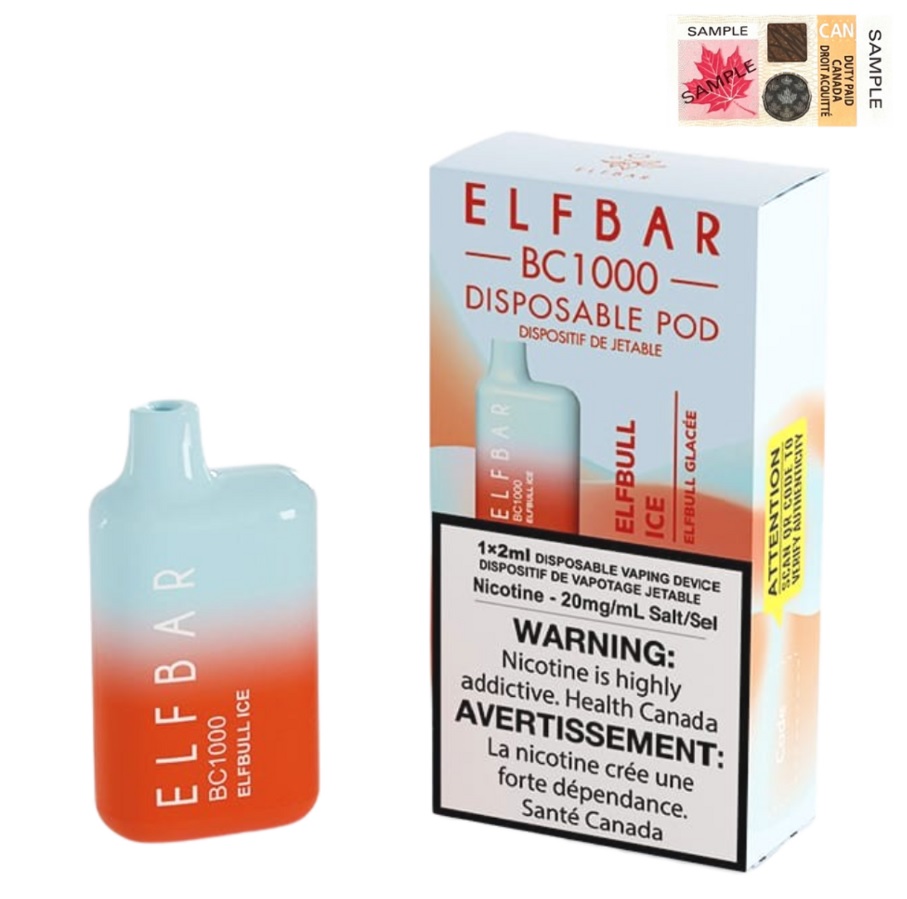 *EXCISED* Elf Bar Disposable Vape BC1000 650mAh Elfbull Ice Box Of 10