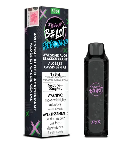 *EXCISED* Flavour Beast Fixx Disposable Vape Awesome Aloe Blackcurrant Iced Box Of 6