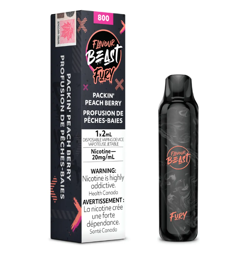 *EXCISED* Flavour Beast Fury Disposable Vape Packin' Peach Berry Box Of 6