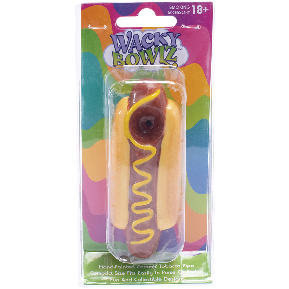 Ceramic Pipe Wacky Bowlz Hot Dog 4.5"