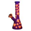 Glass Bong Valentine's Day Heart Glow In The Dark Beaker 10"