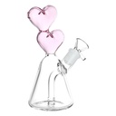 Glass Bong Hearts Converge Glass Water Pipe 6.75"