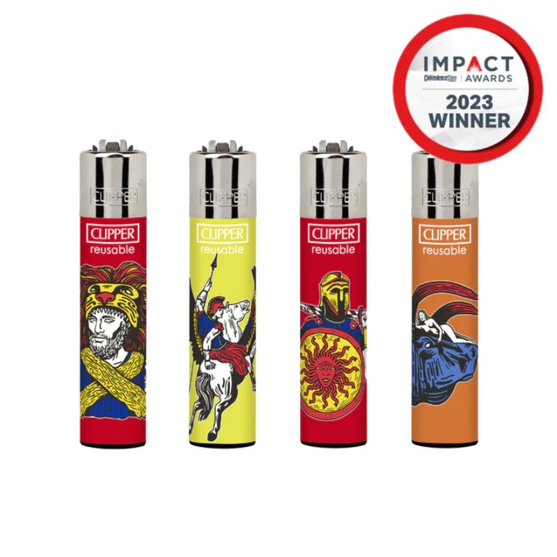 Lighters Clipper Mytologic Tattoo Series Box of 48