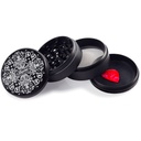 Grinder Beamer Trippy Jewelz Design Aircraft Grade Aluminum 4pcs 2.5" with Guitar Pick