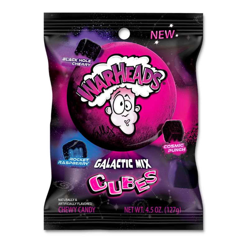 Snacks Warheads Galactic Cubes 128g Box of 12