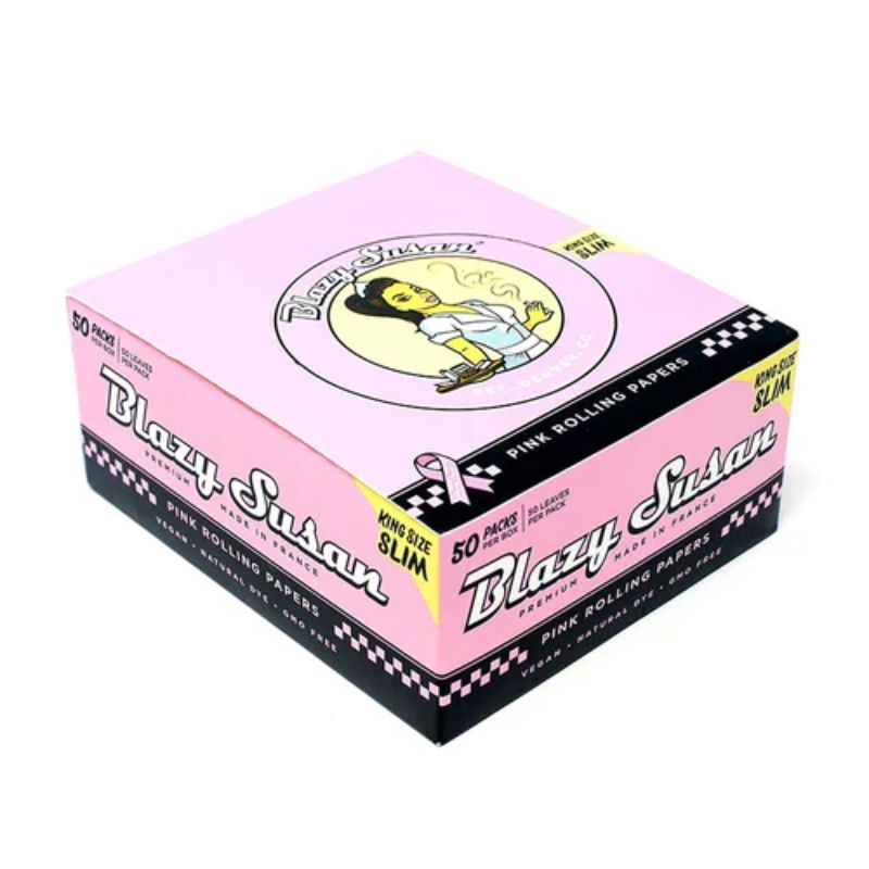 Rolling Papers Blazy Susan Pink King Size Box of 50