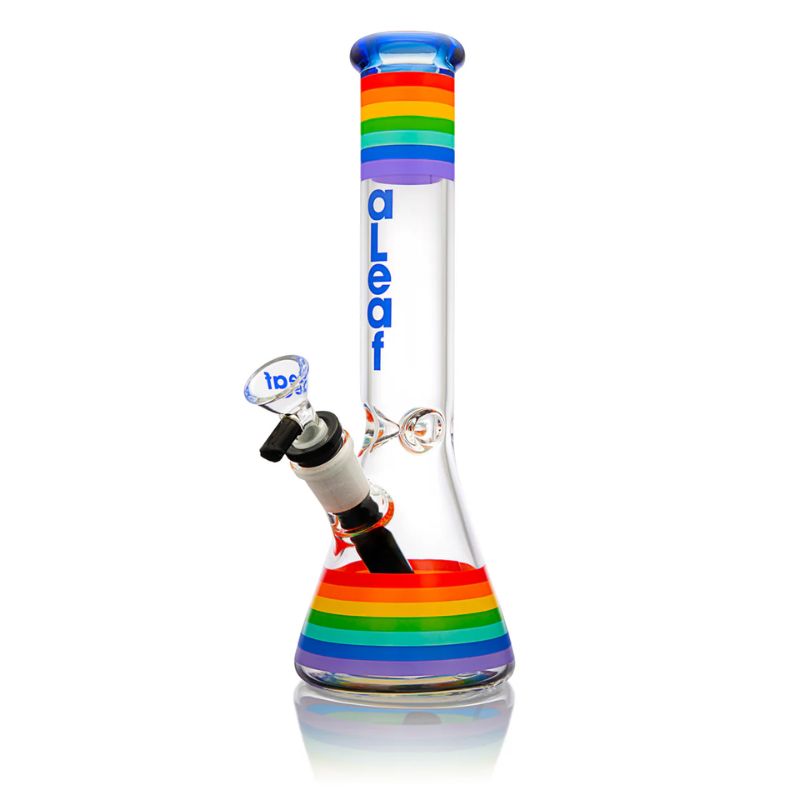 Glass Bong Aleaf Pride Rainbow 10"