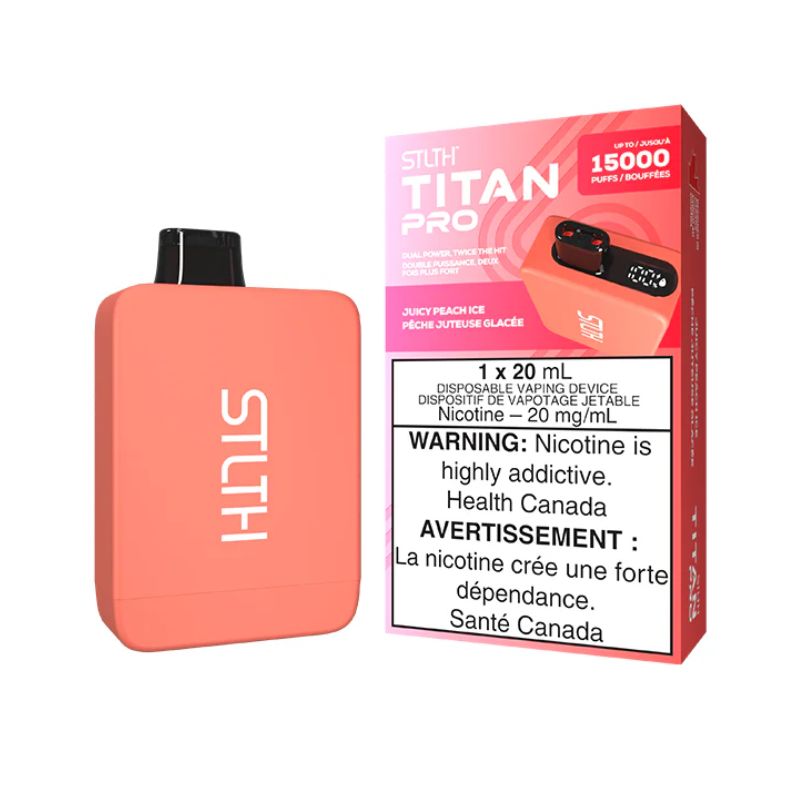 *EXCISED* Disposable Vape STLTH Titan Pro Juicy Peach Ice Box of 5