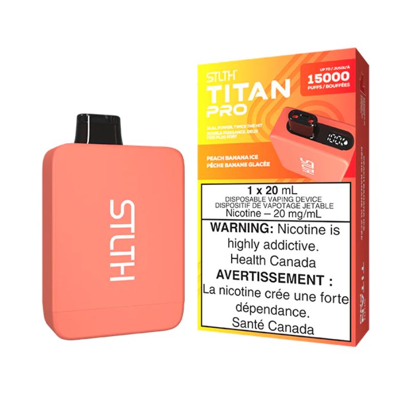 *EXCISED* Disposable Vape STLTH Titan Pro Peach Banana Ice Box of 5