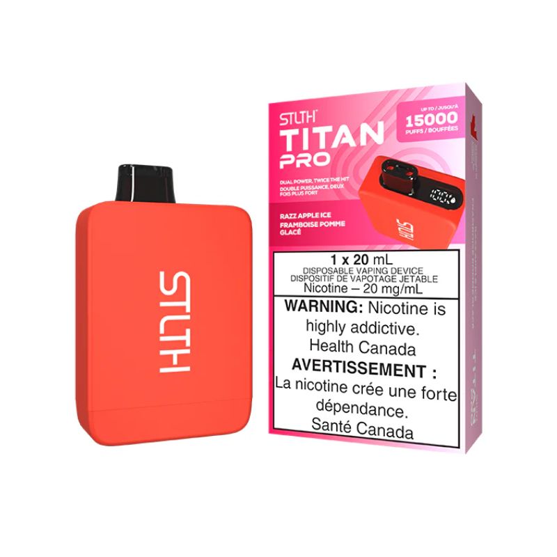 *EXCISED* Disposable Vape STLTH Titan Pro Razz Apple Ice Box of 5