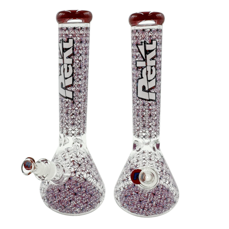 Glass Bong Rekt 9mm 3D Floral 14"