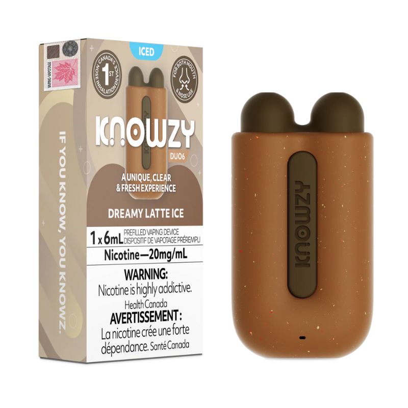 Federal *EXCISED* Disposable Vape Knowzy Duo6  Dreamy Latte Ice Box of 5