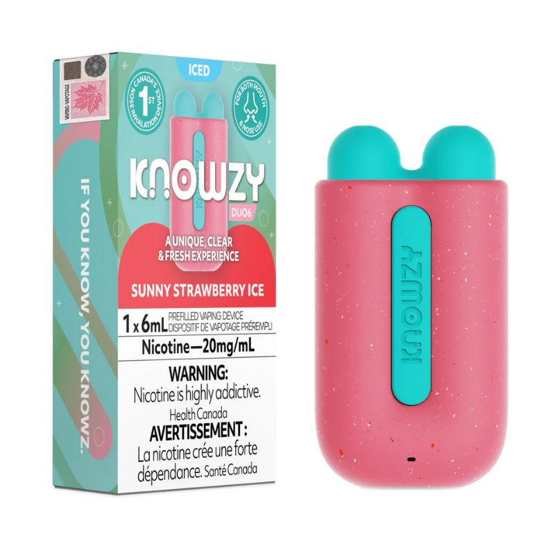 Federal *EXCISED* Disposable Vape Knowzy Duo6 Sunny Strawberry Ice Box of 5