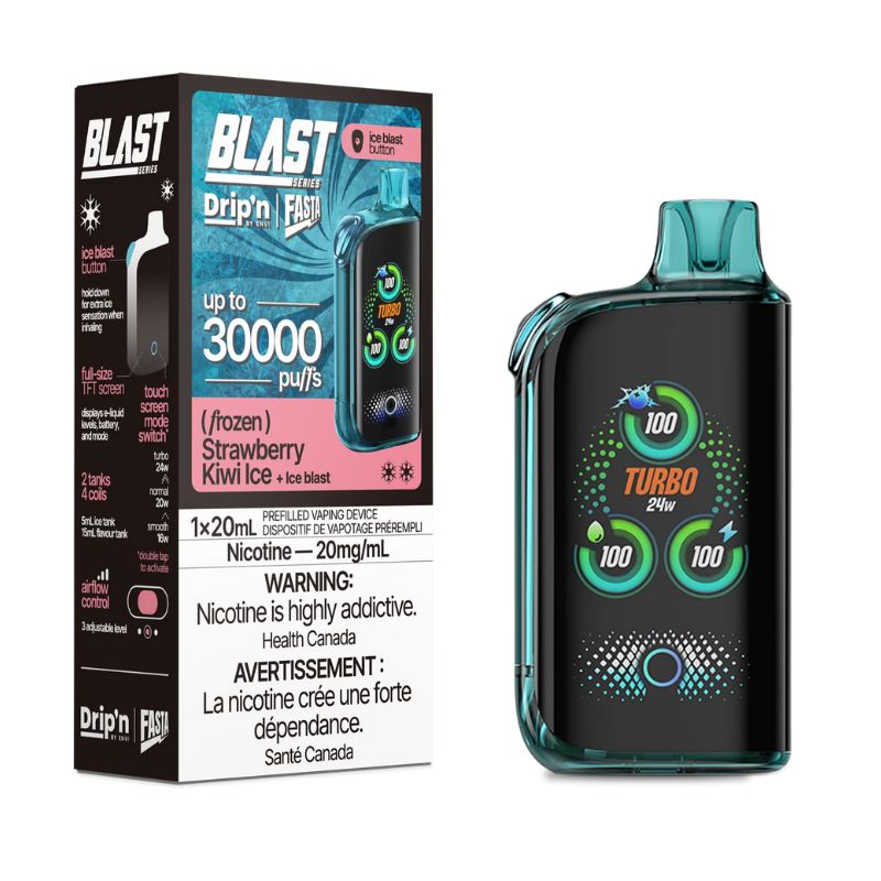 Ontario *EXCISED* Disposable Vape Drip'n Envi Fasta Blast 30K Strawberry Kiwi Ice Box of 5