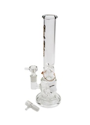 [teb009a] Glass Bong Tech Tubes 14" Circ Cannon Clear