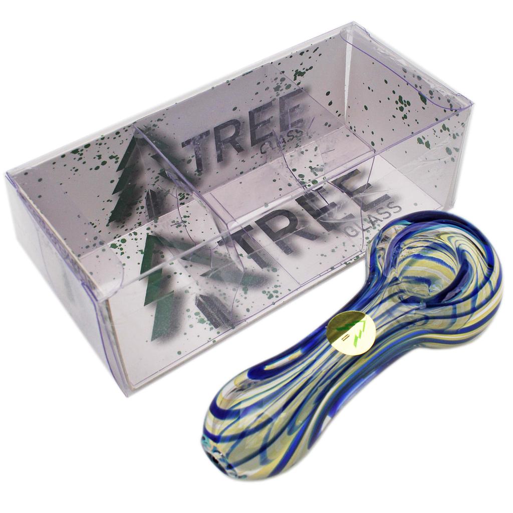 Tree Glass 4" Fumed Colour Stripes Glass Pipe