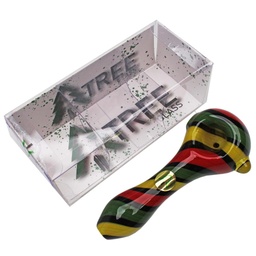 [trp020] Tree Glass 4" Rasta Swirl Glass Pipe