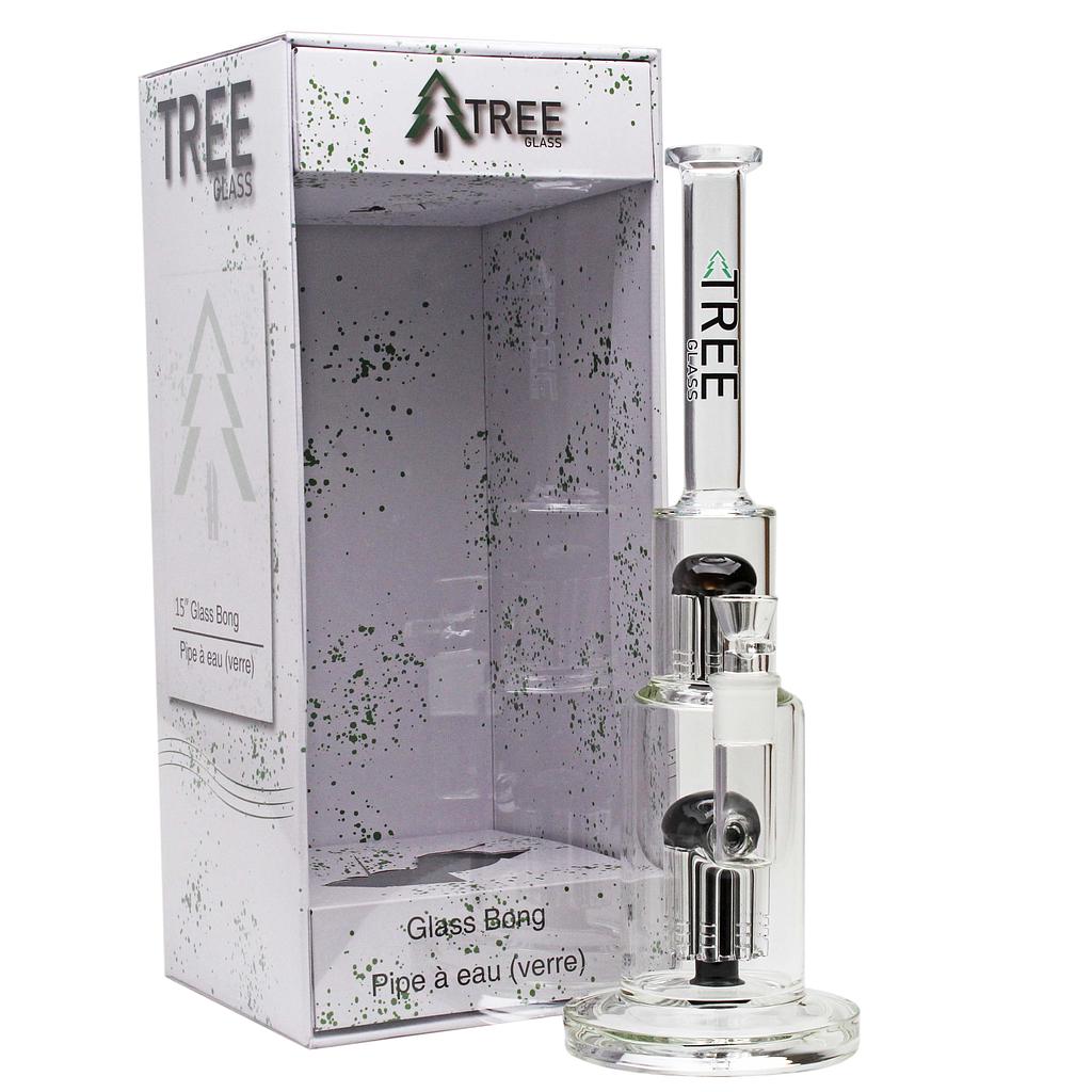 Tree Glass 15" Double Tree Cake Bong