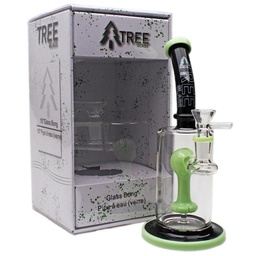 [trbu016] Glass Bubbler Tree Glass 10" Black and Slyme